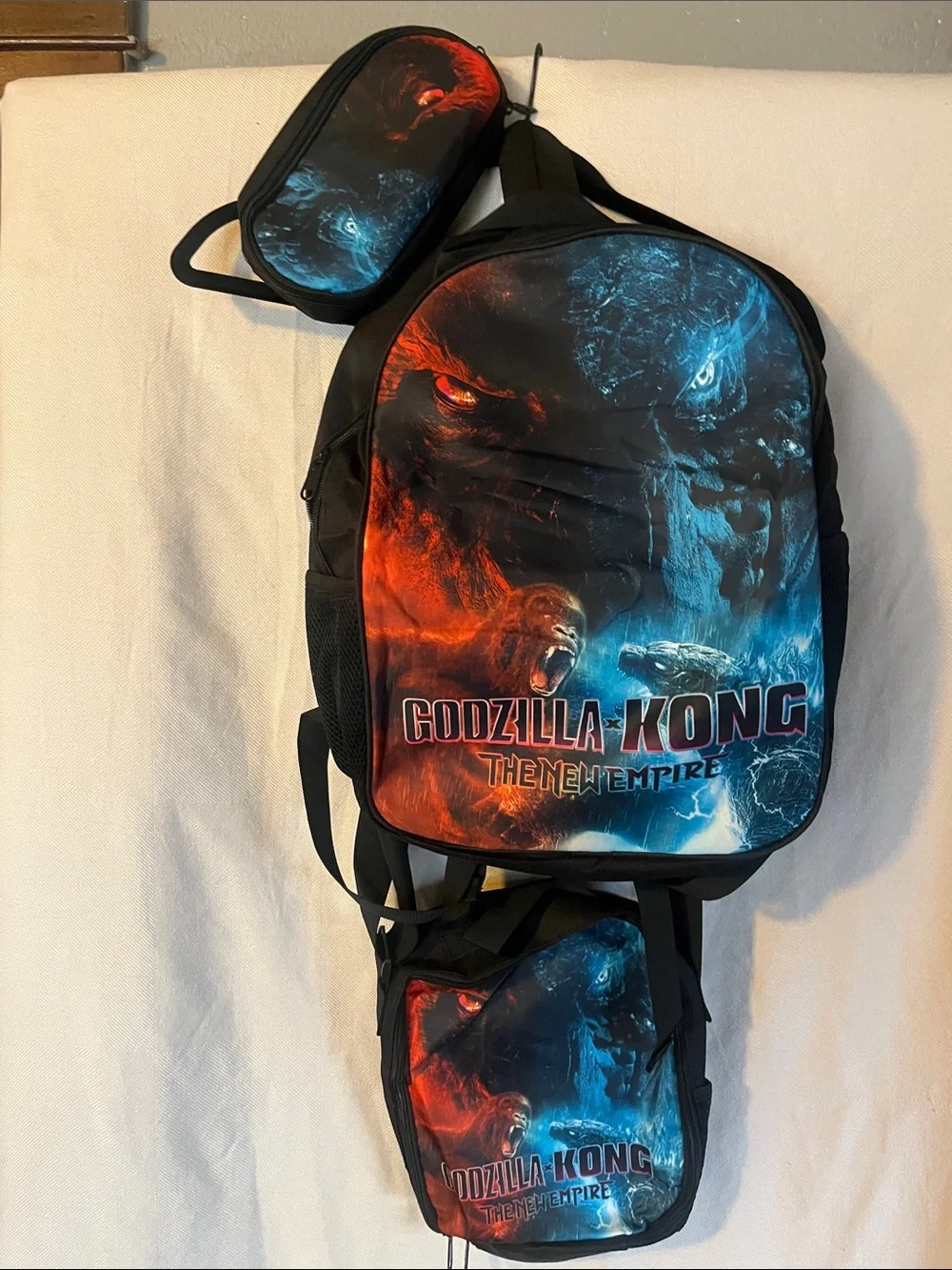 Godzilla vs. Kong The New Empire Blue & Red Graphic Backpack Set - Unbranded